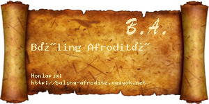 Báling Afrodité névjegykártya